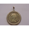 1958 2 1/2 Shilling Half Crown Coin pendant jewellery piece