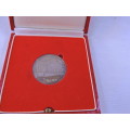 Proof 1985 R1 Silver Coin Parliament  in SA Mint box