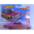 Hot Wheels CHEVY CHEVROLET 63 Chevy 11 ( Pink with Flames ) # CHEVY BLOW OUT SALE #