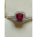 Petite Sterling Silver Ruby Ring