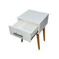 Tall-Legged Single-Drawer Nightstand - White