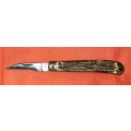 Vintage Queen pocket knife with antler scales
