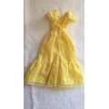 Vintage 1980s Barbie Yellow Magic Curl dress (1981)