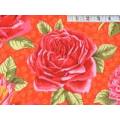 Philip Jacobs Quilting Fabric (PJ77 Rose Bloom in red) 0.5 yard - Rare OOP