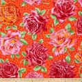 Philip Jacobs Quilting Fabric (PJ77 Rose Bloom in red) 0.5 yard - Rare OOP