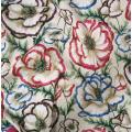 Philip Jacobs Quilting Fabric (PJ59 Banded Poppy in natural) 0.5 yard - Rare OOP