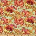 Amy Butler Soul Blossoms Quilting Fabric (Twilight Peony in saffron) 1.5 yard - Rare OOP