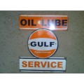 gulf oil lube service metal sign