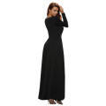 Black Super Classy Long Sleeves Double Slit Long Maxi Dress