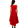 Red Stripe Dip Hem Midi Swing Dress