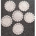 Six vintage crochet coaster doilies