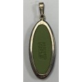 A Green Wedgewood Grecian Muse Cameo Silver Pendant Made in London.