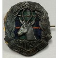 South African WWII First Reserve Brigade Cap Badge.