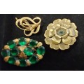 3 X VINTAGE BROOCHES