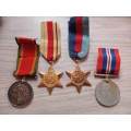 4 X WW2 ENGRAVED MEDALSET FOR 79089 B.M. SIMPSON