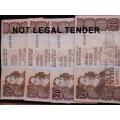 4 X SOUTH AFRICAN R20 REPLACEMENT NOTES - G DE KOCK