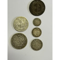 6 X 1892 COINS  CONSIST OF 1D, 3D, 6D, 1S, 2S AND 2 1/2 SHILLING (CONDITION AS PER PHOTOS)