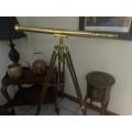 Vintage Brass Telescope on Tripod