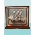Model Sailing Ship 560 x 540 in a Glass Box