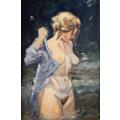 Nude lady, Oil on canvas by Philip Terblanche