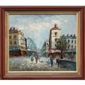 Paris Street Scene, Oil On Canvas by Caroline Burnett