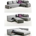 Lounge Suites L Shape Turns Into Bed! Light Grey