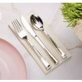 Elegant Silver Plastic Tablespoons ,forks and knives - Set Of 10