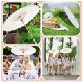 Pure White Handmade Chinese Umbrella Parasol for Party or Decoration