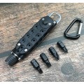 Multi Tool Screwdriver Hex Bit Carrier with Carabiner Keychain