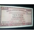1935 South Africa 10 Shillings Signed by Johannes Postmus