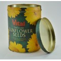 Vintage Collectible Vital Shelled Sunflower Seeds Tin