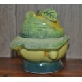 Vintage, Collectible Ceramic Anthropomorphic Smiling Fruit Sugar Bowl by Napco, Japan c1950