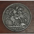 1891 Queen Victoria British Silver `Jubilee Head` Crown - 566 000 Minted