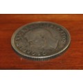 1947 South Africa 5 Shilling 80% Silver Coin