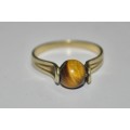 Vintage 9 ct Gold Ring with Tigereye stone