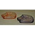 Vintage Art Deco Figural Horse Head Purple and Orange Glass Pin Dishes