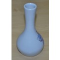 Vintage Manjoy Pottery Light Blue Glazed Bud Vase with Hand Painted Dog