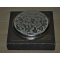 Vintage Silver plated Stratton Powder Compact Made in London c1970 - New, unused, in ordiginal box
