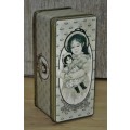Vintage General Storage Tin Decorated with a Girl and her Doll made in Hong Kong for The B+J Co. USA