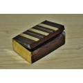 Traditional Small Vintage Shisham/Sheesham Wooden Brass Inlaid Box Made in India