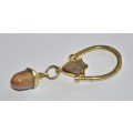 Vintage Gold Tone Lord Patent Acorn Key Ring Made in Italy c1940