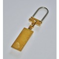 Vintage South African Mint Co. Gold Plated Ingot (numbered ZA7442) Key Ring Key Chain