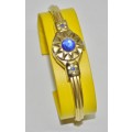 Vintage Swiss Made Cardinal 17 Jewel Gold Plated and Rhinestone Ladies Clamper Bracelet Watch