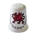 Collectible Vintage The Welsh Red Dragon China Thimble - made in Wales