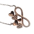 Vintage Rose Gold Plated 925 silver Love and Infinity Pendant Necklace