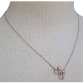 Vintage Rose Gold Plated 925 silver Love and Infinity Pendant Necklace