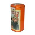 Vintage, collectible Nestlé Treat Tin decorated with vintage advertising