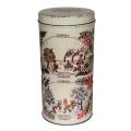 Vintage Biscuit Tin made by ARKS depicting the Four Seasons in an embroidered print c1970