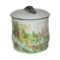 Rare, Collectible Vintage Round Storage Tin with a Romantic Scene in  Pastel Colours c1960