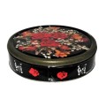 Vintage, Collectible Weston`s Black Biscuit Tin with Blood Red Roses